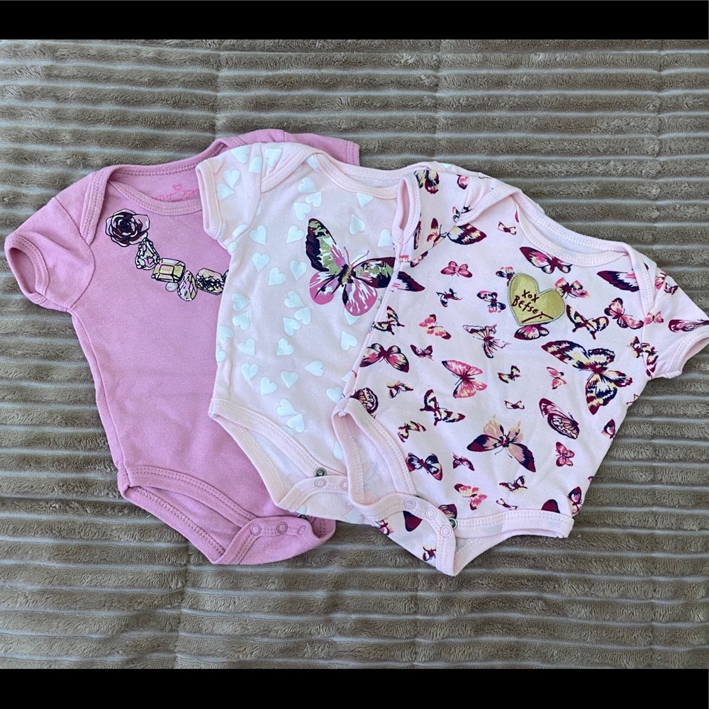 Betsy Johnson Set of 3 baby onesies 6 months